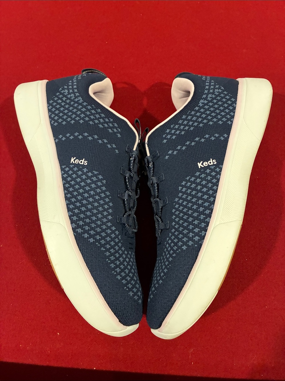 Keds Navy and White Knit Slip-On Sneakers - Women's - Picture 6 of 7
